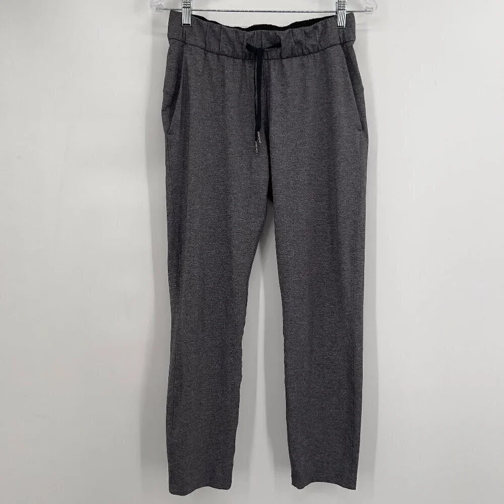 Lululemon Heathered Gray Drawstring Straight Leg Pants Size 4